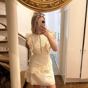 yellow ruffle mini dress